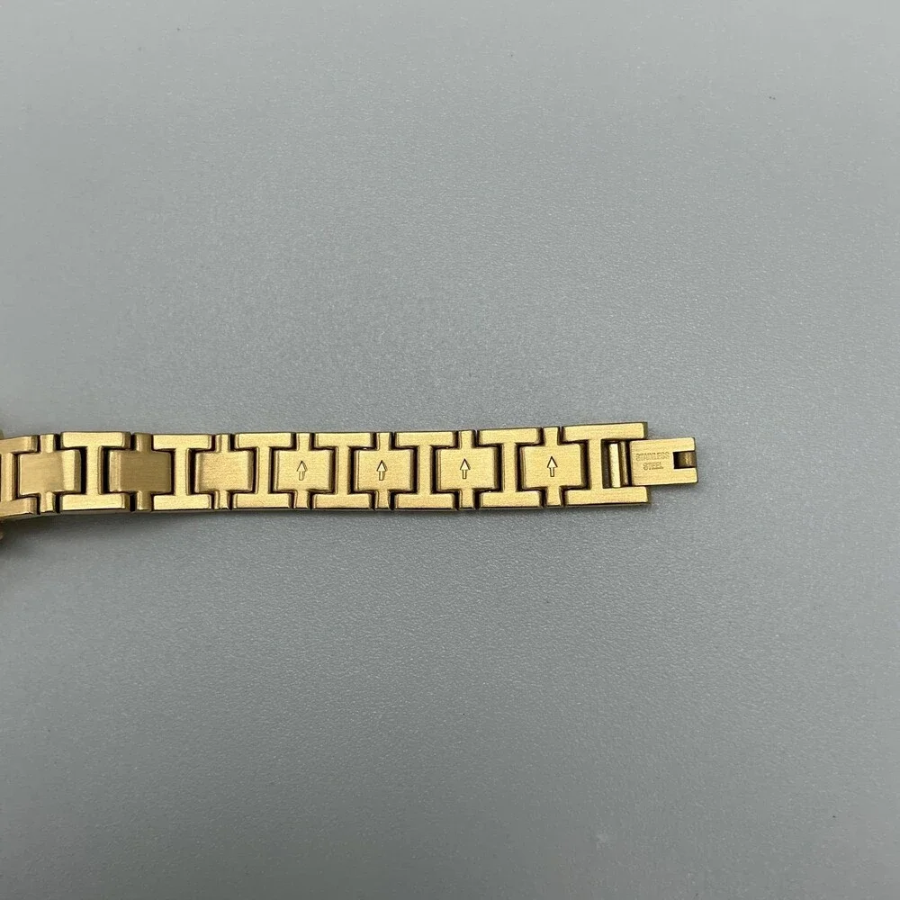 Kate Spade New York Womens Watch 34mm MOP Gold Tone Crystals New Battery 8.5